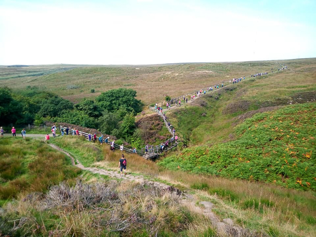 Walkers ascending Winter Hill